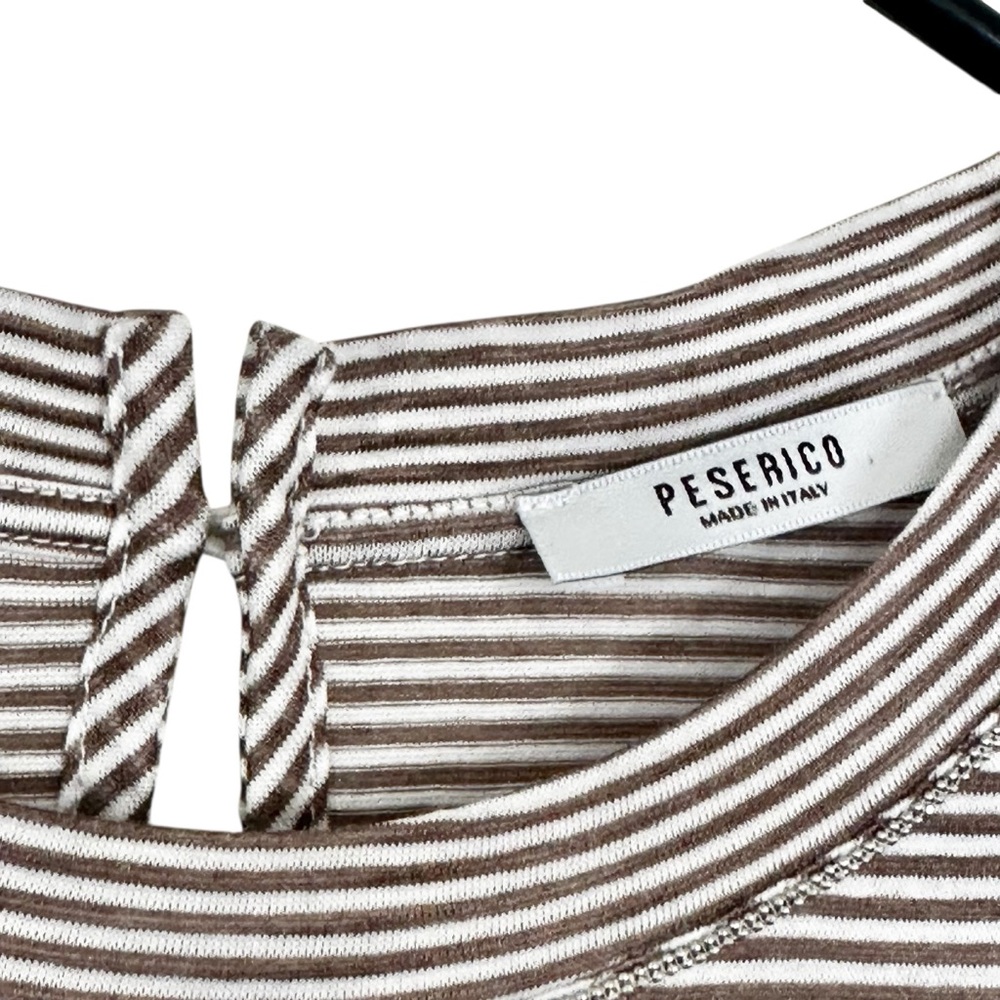 Peserico Striped Cotton T-Shirt Size 42 12US XXL - Picture 5 of 8